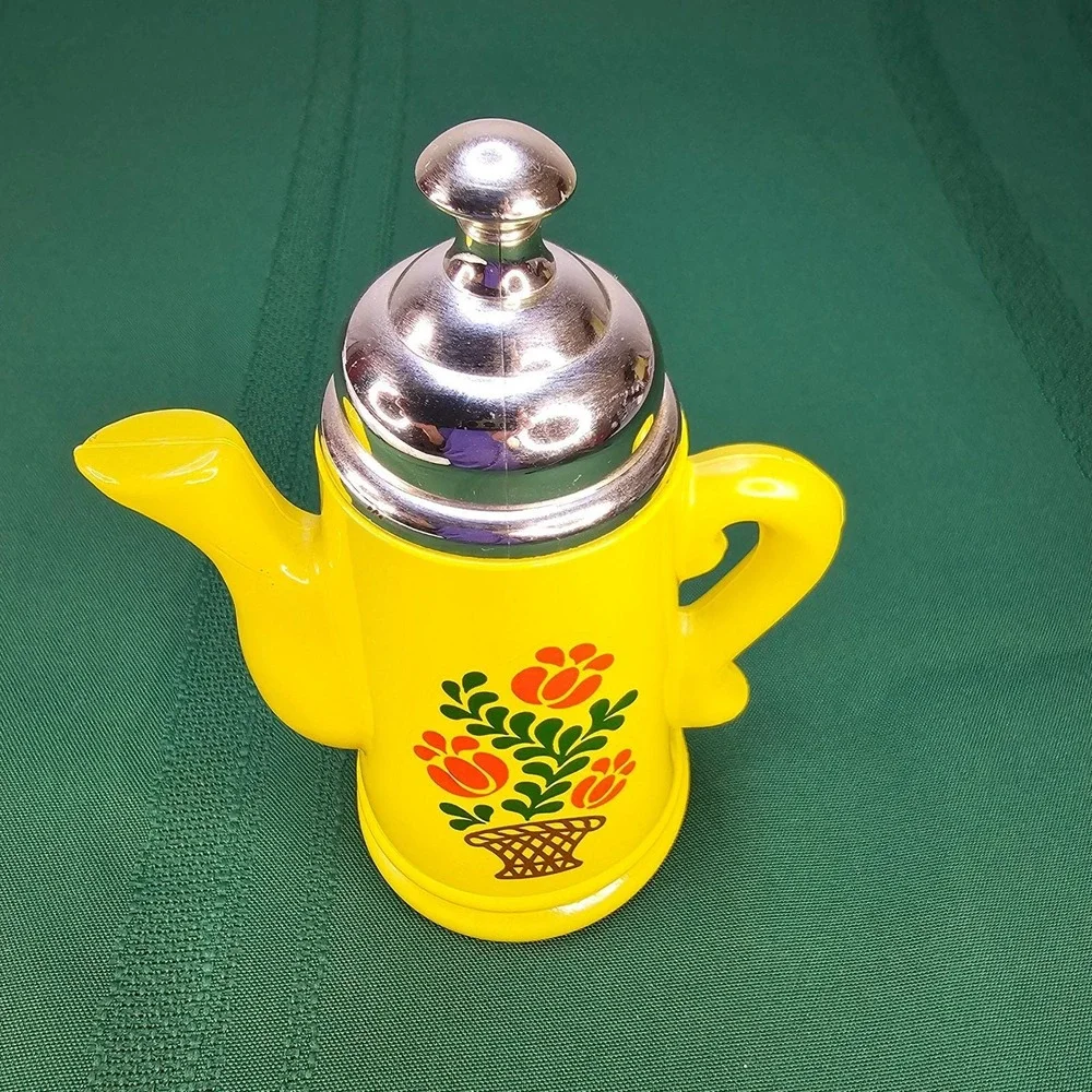 Vintage Avon Koffee Klatch Lemon‎ Velvet Bath Foam Teapot Empty Container Decor